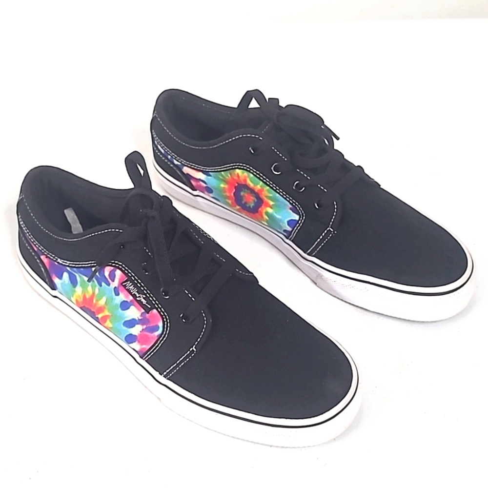 Maui and Sons Black Sneakers with Tie-Dye Panels